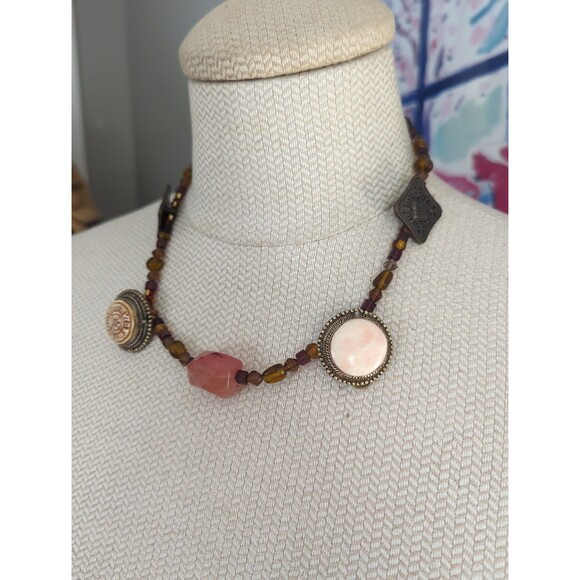 Lucky Brand Vintage Mixed Metal Beaded Statement Collar Necklace - Picture 2 of 4